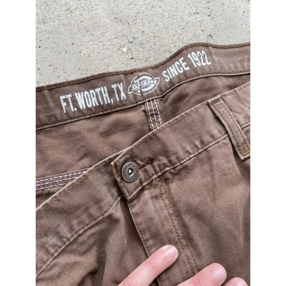 Vintage 90s Fit Dickies Black Carpenter Pants Baggy Wide Leg Workwear size 38x32